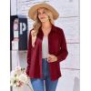 Zeagoo Womens Button Down Shirt Long Sleeve Blouse Business Work Tops Dressy Casual Floral Printed Outfits with Pocket(L-wine Red)