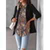 Zeagoo Womens Button Down Shirt Long Sleeve Blouse Business Work Tops Dressy Casual Floral Printed Outfits with Pocket(Mz721)