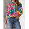 Zeagoo Womens Button Down Shirt Long Sleeve Blouse Business Work Tops Dressy Casual Floral Printed Outfits with Pocket(Pa232)