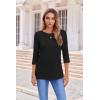 Zeagoo Women’s Casual 3/4 Sleeve T-Shirts Round Neck Cute Tunic Tops Basic Tees Blouses Business Work Tee Top(Black)