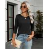 Zeagoo Women’s Casual 3/4 Sleeve T-Shirts Round Neck Cute Tunic Tops Basic Tees Blouses Business Work Tee Top(Black)