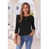Zeagoo Women’s Casual 3/4 Sleeve T-Shirts Round Neck Cute Tunic Tops Basic Tees Blouses Business Work Tee Top(Black)