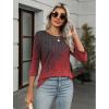 Zeagoo Women’s Casual 3/4 Sleeve T-Shirts Round Neck Cute Tunic Tops Basic Tees Blouses Business Work Tee Top(Black Red-mz838)