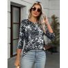 Zeagoo Women’s Casual 3/4 Sleeve T-Shirts Round Neck Cute Tunic Tops Basic Tees Blouses Business Work Tee Top(Black White-cx273)