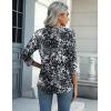 Zeagoo Women’s Casual 3/4 Sleeve T-Shirts Round Neck Cute Tunic Tops Basic Tees Blouses Business Work Tee Top(Black White-cx273)