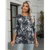 Zeagoo Women’s Casual 3/4 Sleeve T-Shirts Round Neck Cute Tunic Tops Basic Tees Blouses Business Work Tee Top(Black White-cx273)