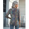 Zeagoo Women’s Casual 3/4 Sleeve T-Shirts Round Neck Cute Tunic Tops Basic Tees Blouses Business Work Tee Top(Bohemia-mz779)