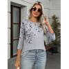 Zeagoo Women’s Casual 3/4 Sleeve T-Shirts Round Neck Cute Tunic Tops Basic Tees Blouses Business Work Tee Top(Dh62)