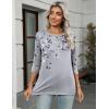 Zeagoo Women’s Casual 3/4 Sleeve T-Shirts Round Neck Cute Tunic Tops Basic Tees Blouses Business Work Tee Top(Dh62)