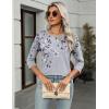 Zeagoo Women’s Casual 3/4 Sleeve T-Shirts Round Neck Cute Tunic Tops Basic Tees Blouses Business Work Tee Top(Dh62)