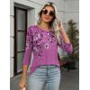 Zeagoo Women’s Casual 3/4 Sleeve T-Shirts Round Neck Cute Tunic Tops Basic Tees Blouses Business Work Tee Top(Flower-sf219)