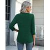 Zeagoo Women’s Casual 3/4 Sleeve T-Shirts Round Neck Cute Tunic Tops Basic Tees Blouses Business Work Tee Top(Green Christmas-sd484)