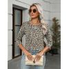 Zeagoo Women’s Casual 3/4 Sleeve T-Shirts Round Neck Cute Tunic Tops Basic Tees Blouses Business Work Tee Top(Leopard Print-an20)