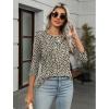 Zeagoo Women’s Casual 3/4 Sleeve T-Shirts Round Neck Cute Tunic Tops Basic Tees Blouses Business Work Tee Top(Leopard Print-an20)