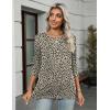 Zeagoo Women’s Casual 3/4 Sleeve T-Shirts Round Neck Cute Tunic Tops Basic Tees Blouses Business Work Tee Top(Leopard Print-an20)