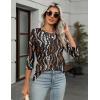 Zeagoo Women’s Casual 3/4 Sleeve T-Shirts Round Neck Cute Tunic Tops Basic Tees Blouses Business Work Tee Top(Leopard Print-an432)
