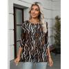 Zeagoo Women’s Casual 3/4 Sleeve T-Shirts Round Neck Cute Tunic Tops Basic Tees Blouses Business Work Tee Top(Leopard Print-an432)