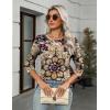 Zeagoo Women’s Casual 3/4 Sleeve T-Shirts Round Neck Cute Tunic Tops Basic Tees Blouses Business Work Tee Top(Multicolor-mz857)
