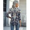 Zeagoo Women’s Casual 3/4 Sleeve T-Shirts Round Neck Cute Tunic Tops Basic Tees Blouses Business Work Tee Top(Navy Boho-mz873)