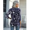 Zeagoo Women’s Casual 3/4 Sleeve T-Shirts Round Neck Cute Tunic Tops Basic Tees Blouses Business Work Tee Top(Navy Floral-sf180)
