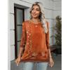 Zeagoo Women’s Casual 3/4 Sleeve T-Shirts Round Neck Cute Tunic Tops Basic Tees Blouses Business Work Tee Top(Orange-mz867)