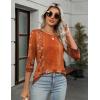 Zeagoo Women’s Casual 3/4 Sleeve T-Shirts Round Neck Cute Tunic Tops Basic Tees Blouses Business Work Tee Top(Orange-mz867)
