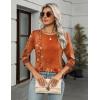 Zeagoo Women’s Casual 3/4 Sleeve T-Shirts Round Neck Cute Tunic Tops Basic Tees Blouses Business Work Tee Top(Orange-mz867)