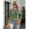 Zeagoo Women’s Casual 3/4 Sleeve T-Shirts Round Neck Cute Tunic Tops Basic Tees Blouses Business Work Tee Top(Pa171)