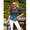 Zeagoo Women’s Casual 3/4 Sleeve T-Shirts Round Neck Cute Tunic Tops Basic Tees Blouses Business Work Tee Top(Pa355)
