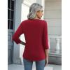 Zeagoo Women’s Casual 3/4 Sleeve T-Shirts Round Neck Cute Tunic Tops Basic Tees Blouses Business Work Tee Top(Red)
