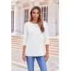 Zeagoo Women’s Casual 3/4 Sleeve T-Shirts Round Neck Cute Tunic Tops Basic Tees Blouses Business Work Tee Top(White)