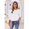 Zeagoo Women’s Casual 3/4 Sleeve T-Shirts Round Neck Cute Tunic Tops Basic Tees Blouses Business Work Tee Top(White)