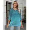 Zeagoo Women’s Casual 3/4 Sleeve T-Shirts Round Neck Cute Tunic Tops Basic Tees Blouses Business Work Tee Top(Xh363)