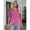 Zeagoo Women’s Casual 3/4 Sleeve T-Shirts Round Neck Cute Tunic Tops Basic Tees Blouses Business Work Tee Top(Xh370)