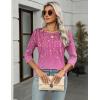 Zeagoo Women’s Casual 3/4 Sleeve T-Shirts Round Neck Cute Tunic Tops Basic Tees Blouses Business Work Tee Top(Xh370)
