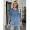 Zeagoo Women’s Casual 3/4 Sleeve T-Shirts Round Neck Cute Tunic Tops Basic Tees Blouses Business Work Tee Top(Xh483-1)
