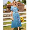 Zeagoo Womens Casual Dresses for Summer Short Sleeve Flare Midi Dress Loose Beach Sundress Pleated Front Dress with Pockets(01 Blue Floral)