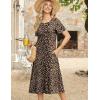 Zeagoo Womens Casual Dresses for Summer Short Sleeve Flare Midi Dress Loose Beach Sundress Pleated Front Dress with Pockets(Leopard Print)