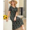 Zeagoo Womens Casual Dresses for Summer Short Sleeve Flare Midi Dress Loose Beach Sundress Pleated Front Dress with Pockets(Xh33)