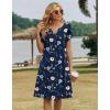 Zeagoo Women’s Casual Dresses with Pockets Summer Floral V-Neck A-Line Tshirt Dress Short Sleeve Mini Dress Beach Sundress(A02-navy Blue Floral)