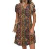 Zeagoo Women’s Casual Dresses with Pockets Summer Floral V-Neck A-Line Tshirt Dress Short Sleeve Mini Dress Beach Sundress(Multicolor)