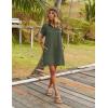 Zeagoo Womens Cotton Shirt Dress Summer Casual Short Sleeve Button Down Beach Cover Up Shirts with Pockets(Army Green)