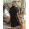 Zeagoo Womens Cotton Shirt Dress Summer Casual Short Sleeve Button Down Beach Cover Up Shirts with Pockets(Black)