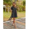 Zeagoo Womens Cotton Shirt Dress Summer Casual Short Sleeve Button Down Beach Cover Up Shirts with Pockets(Black)
