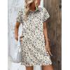 Zeagoo Womens Cotton Shirt Dress Summer Casual Short Sleeve Button Down Beach Cover Up Shirts with Pockets(Floral)