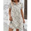 Zeagoo Womens Cotton Shirt Dress Summer Casual Short Sleeve Button Down Beach Cover Up Shirts with Pockets(Floral)