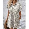Zeagoo Womens Cotton Shirt Dress Summer Casual Short Sleeve Button Down Beach Cover Up Shirts with Pockets(Floral)