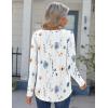 Zeagoo Womens Long Sleeve Tops 2025 V Neck Pleated Shirts Dressy Casual Tunic Blouses Loose Fit Fall Fashion Clothes(Aawhite Floral-printed)