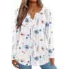 Zeagoo Womens Long Sleeve Tops 2025 V Neck Pleated Shirts Dressy Casual Tunic Blouses Loose Fit Fall Fashion Clothes(Aawhite Floral-printed)
