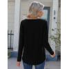 Zeagoo Womens Long Sleeve Tops 2025 V Neck Pleated Shirts Dressy Casual Tunic Blouses Loose Fit Fall Fashion Clothes(Black)